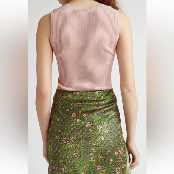 🎸VERONICA BEARD🎸🔥NWT🔥Sid Directional Rib Sweater Tank in Pink Clay— L - Picture 3 of 10